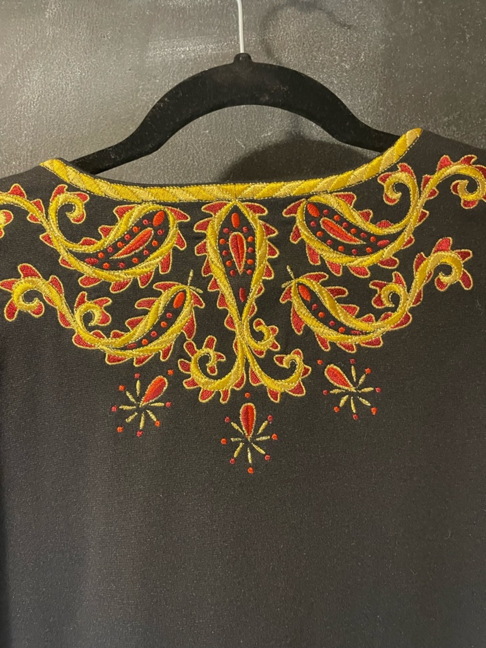Bob Mackie Black Tunic with Gold and Red Embroidery - Picture 11 of 12